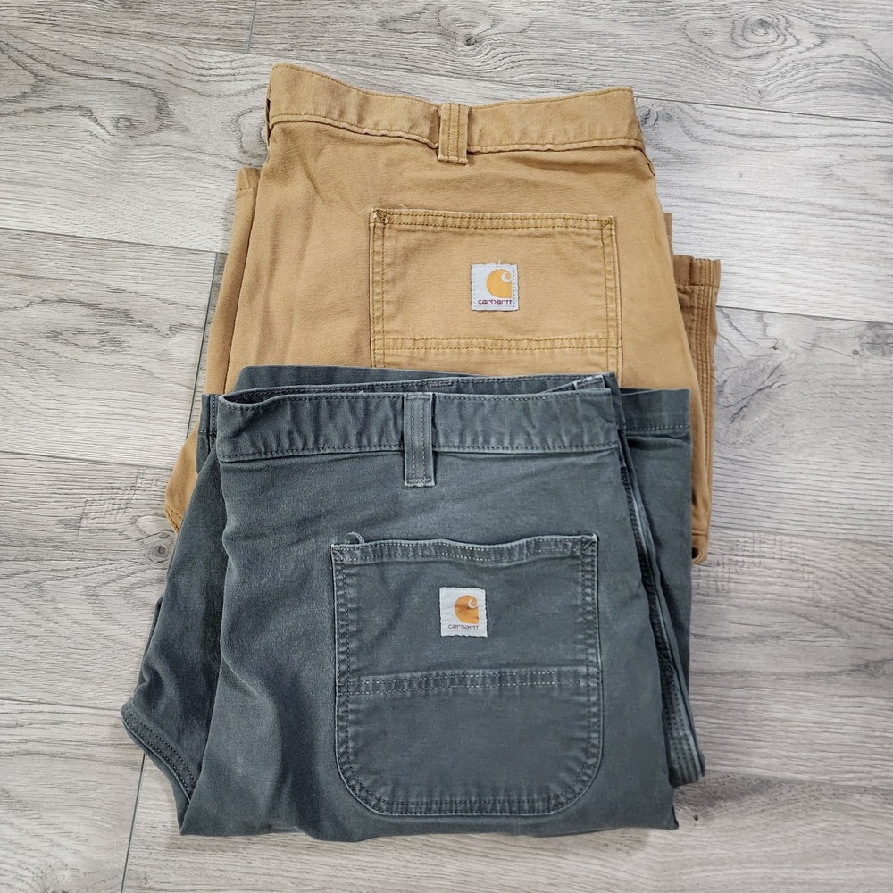 Carhartt Shorts Mens 40/42 Relaxed Fit Canvas Work LOT of 2 Brown Green READ